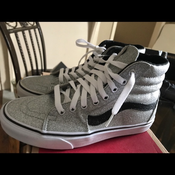 Unisex Silver glitter high top Vans - Picture 6 of 8